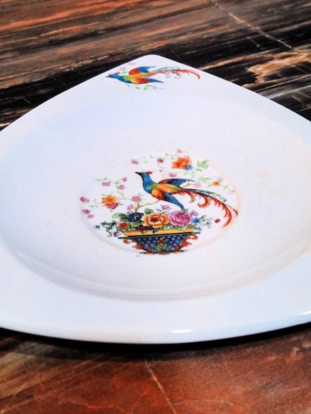 Vintage Art Deco Bird of Paradise Ceramic Plate by Salem - Set of 2